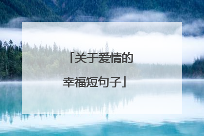 关于爱情的幸福短句子