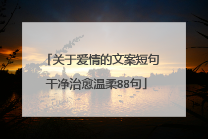 关于爱情的文案短句干净治愈温柔88句