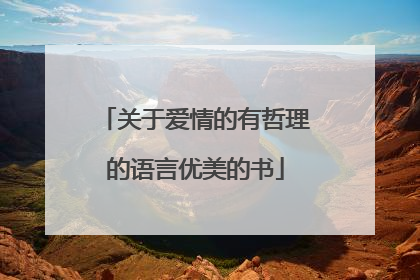 关于爱情的有哲理的语言优美的书