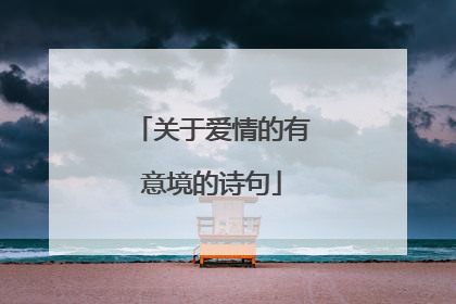 关于爱情的有意境的诗句