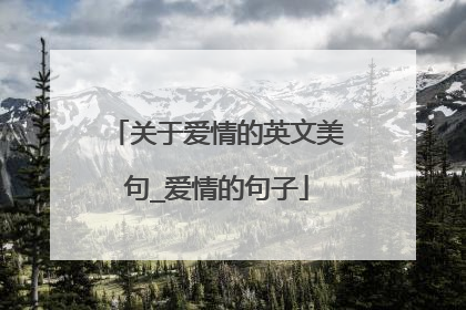 关于爱情的英文美句_爱情的句子