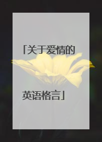 关于爱情的英语格言