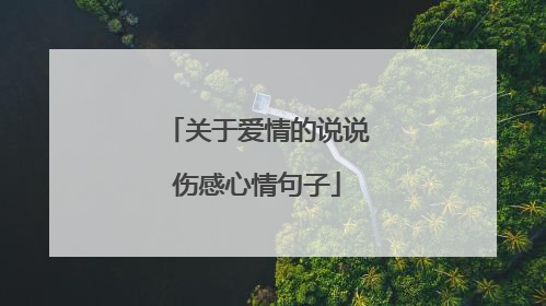 关于爱情的说说伤感心情句子
