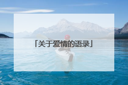 关于爱情的语录