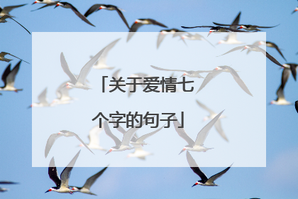 关于爱情七个字的句子