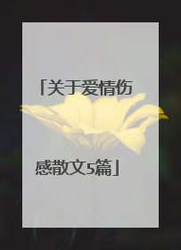 关于爱情伤感散文5篇