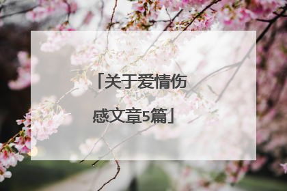 关于爱情伤感文章5篇