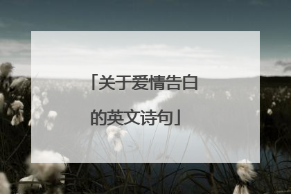 关于爱情告白的英文诗句