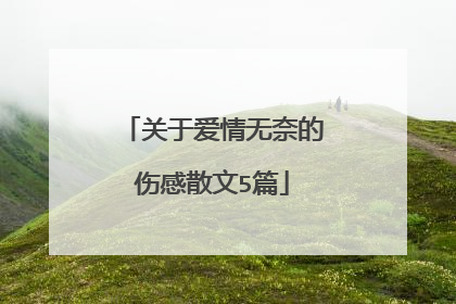 关于爱情无奈的伤感散文5篇