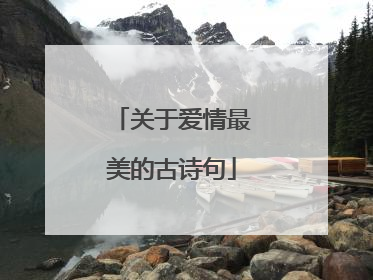 关于爱情最美的古诗句