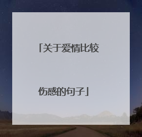 关于爱情比较伤感的句子