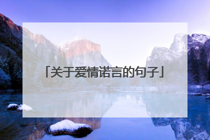 关于爱情诺言的句子