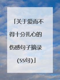 关于爱而不得十分扎心的伤感句子摘录(55句)