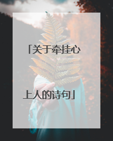 关于牵挂心上人的诗句
