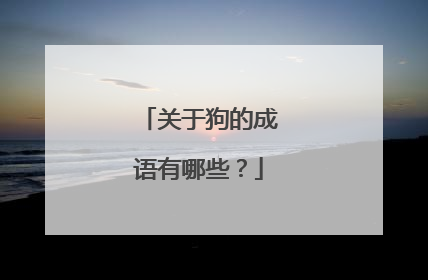 关于狗的成语有哪些？
