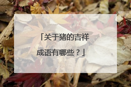 关于猪的吉祥成语有哪些?