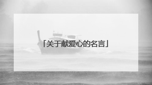 关于献爱心的名言