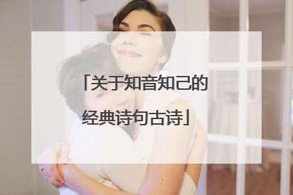 关于知音知己的经典诗句古诗