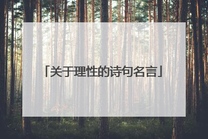 关于理性的诗句名言