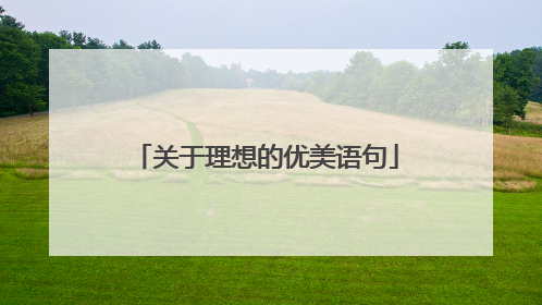 关于理想的优美语句