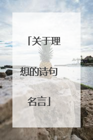 关于理想的诗句名言