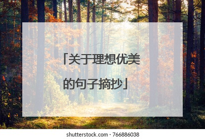 关于理想优美的句子摘抄