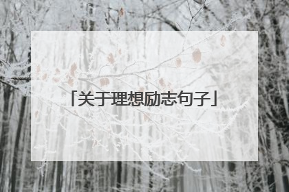 关于理想励志句子