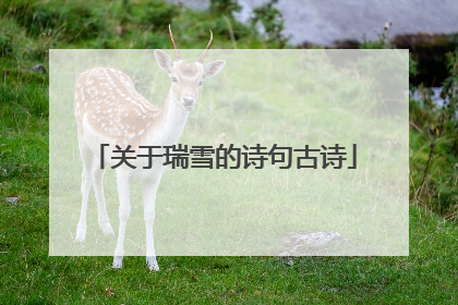 关于瑞雪的诗句古诗