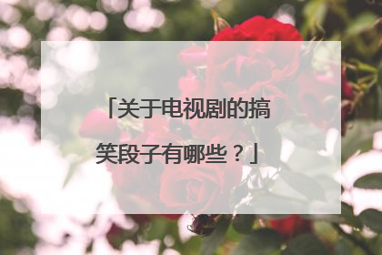 关于电视剧的搞笑段子有哪些？