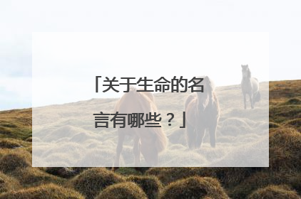 关于生命的名言有哪些?