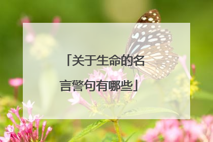 关于生命的名言警句有哪些