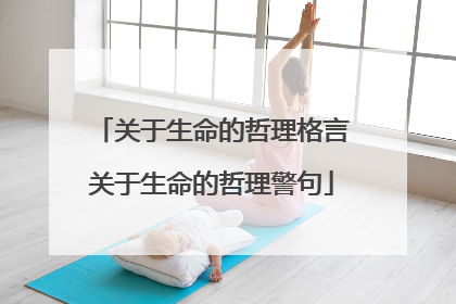 关于生命的哲理格言关于生命的哲理警句
