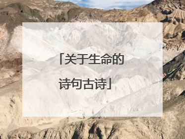 关于生命的诗句古诗