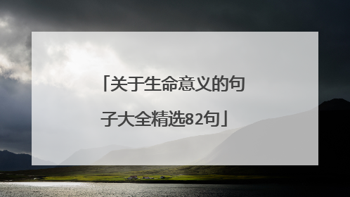 关于生命意义的句子大全精选82句