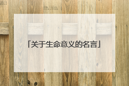 关于生命意义的名言