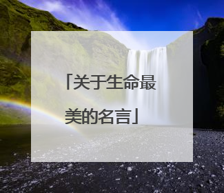 关于生命最美的名言