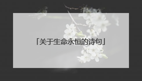 关于生命永恒的诗句