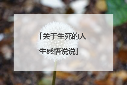 关于生死的人生感悟说说