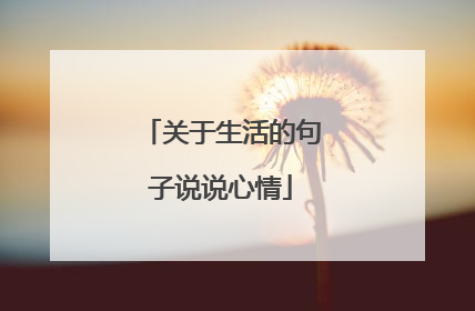 关于生活的句子说说心情