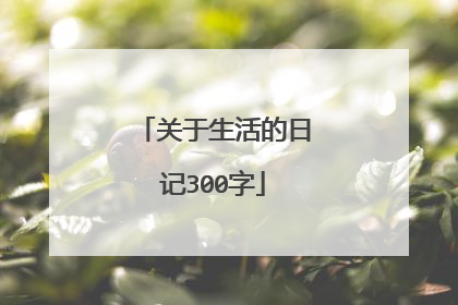 关于生活的日记300字