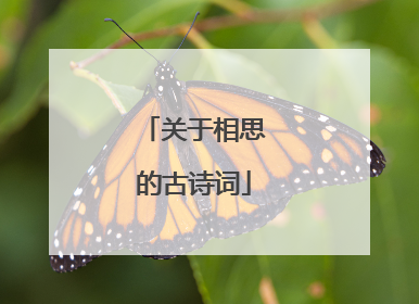 关于相思的古诗词
