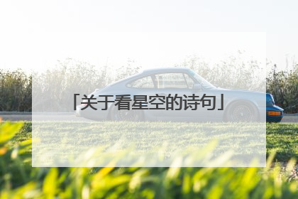 关于看星空的诗句