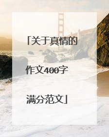 关于真情的作文400字满分范文