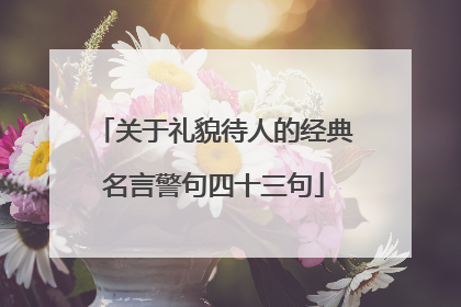 关于礼貌待人的经典名言警句四十三句
