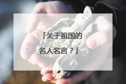 关于祖国的名人名言？