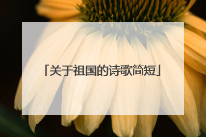 关于祖国的诗歌简短