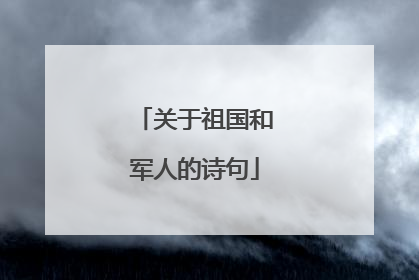 关于祖国和军人的诗句