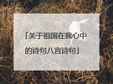 关于祖国在我心中的诗句八言诗句