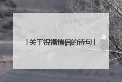 关于祝福情侣的诗句