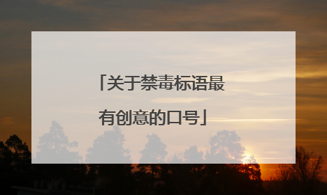 关于禁毒标语最有创意的口号
